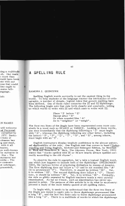 A Spelling Rule - Digital Commons @ Butler University