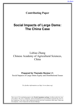 Social Impacts of Large Dams: The China Case