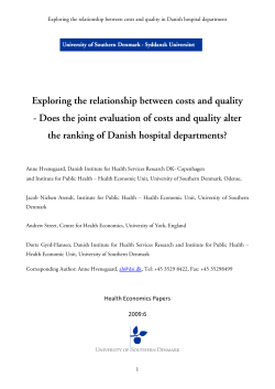 Exploring the relationship between costs and quality