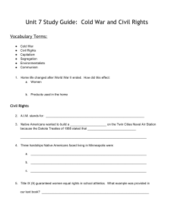 Unit 7 Study Guide: Cold War and Civil Rights