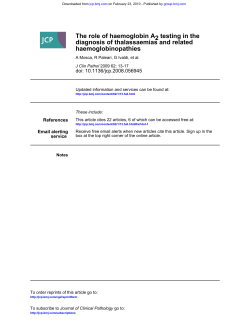 haemoglobinopathies diagnosis of thalassaemias and