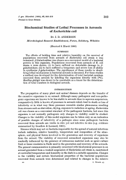 Biochemical Studies of Lethal Processes in Aerosols