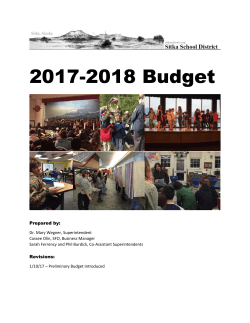 Budget Presentation - Sitka School District