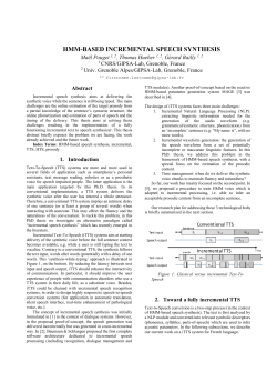 hmm-based incremental speech synthesis