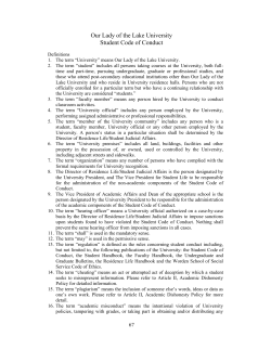 Our Lady of the Lake University Student Code of Conduct