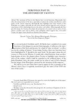 Neronian Past in the Histories of Tacitus