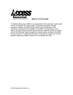 MENTAL STATUS EXAM