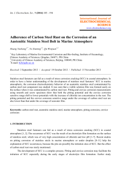 Adherence of Carbon Steel Rust on the Corrosion of an Austenitic