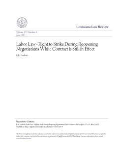Right to Strike During Reopening Negotiations While Contract is Still