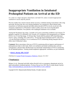 Inappropriate Ventilation in Intubated Prehospital