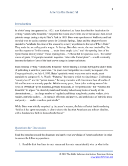 America the Beautiful Introduction - The Gilder Lehrman Institute of