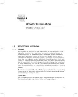 2. Creator Information - Cataloging Cultural Objects