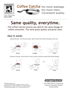 Coffee Catcha User Manual