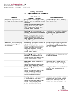 The Cognitive Process Dimensions