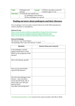 Finding out more about pathogens and their diseases