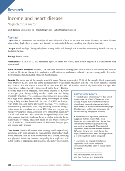 Income and heart disease - Canadian Family Physician