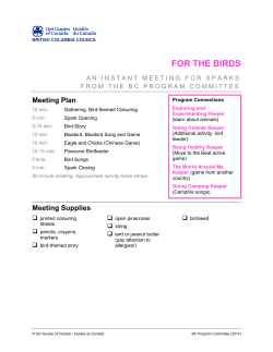 for the birds - Girl Guides of Canada