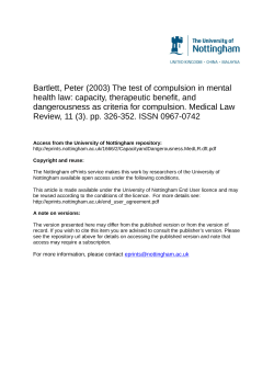 Capacity, Social Control and the Test of Compulsion: Was
