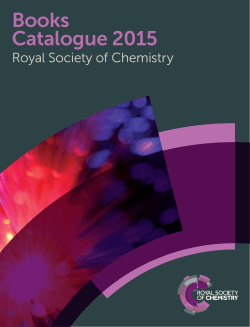 Books Catalogue 2015 - Royal Society of Chemistry