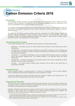 Carbon Emission Criteria 2016