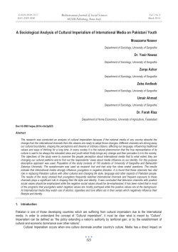 A Sociological Analysis of Cultural Imperialism of International