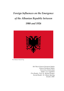 Foreign Influences on the Emergence of the Albanian - UvA-DARE