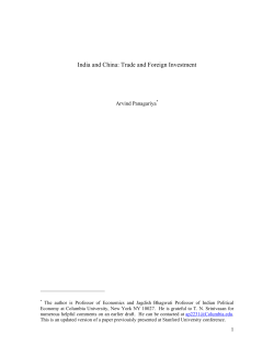 India and China: Trade and Foreign Investment