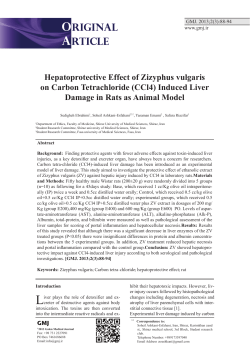 Hepatoprotective Effect of Zizyphus vulgaris on Carbon
