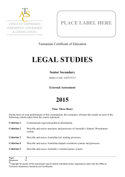 LST315115 Paper - Tasmanian Assessment, Standards and