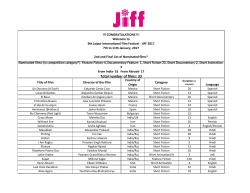 Total number of films: 33 - Jaipur International Film Festival