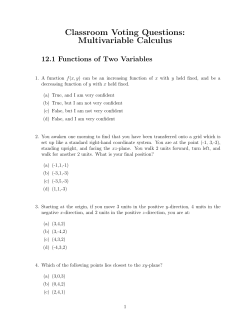Classroom Voting Questions: Multivariable Calculus
