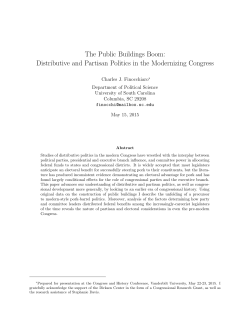 The Public Buildings Boom: Distributive and Partisan Politics in the