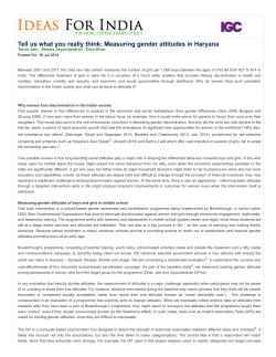 Tell us what you really think: Measuring gender attitudes in Haryana