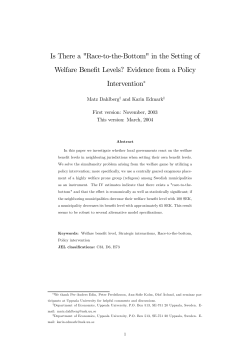 Is There a "Race-to-the-Bottom" in the Setting of Welfare Benefit