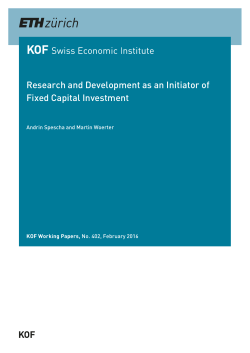 Research and Development as an Initiator of Fixed Capital Investment