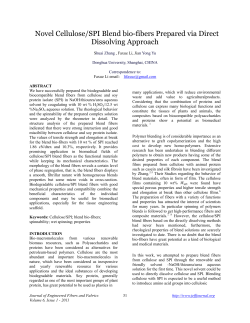 Novel Cellulose/SPI Blend bio-fibers Prepared via Direct Dissolving