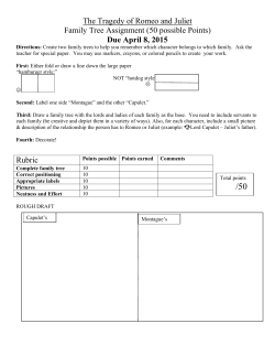 The Tragedy of Romeo and Juliet