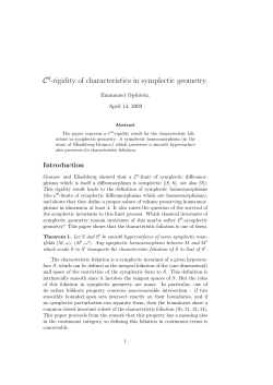 C0 -rigidity of characteristics in symplectic geometry.