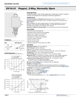 SV10-21 Poppet, 2-Way, Normally Open