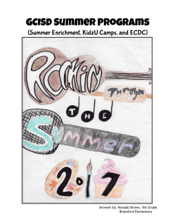 the 2017 Elementary Summer Programs Brochure