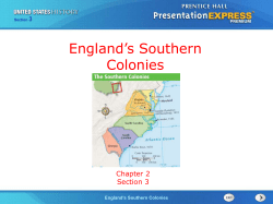 England`s Southern Colonies