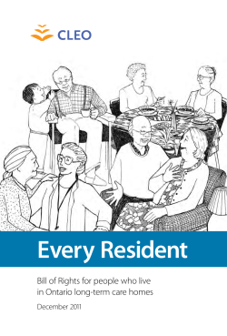 Every Resident - Advocacy Centre for the Elderly