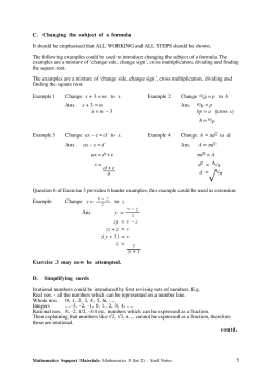 Notes - Millburn Academy