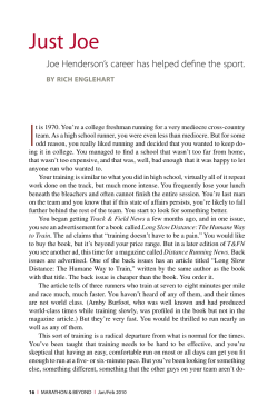 Just Joe - Marathon and Beyond