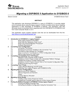 Migrating a DSP/BIOS 5 Application to SYS