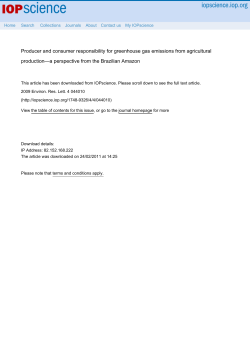 Producer Consumer Responsibility for GHGs in Agriculture in