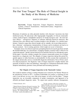 Put Out Your Tongue! The Role of Clinical