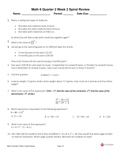 Math 6 Quarter 2 Week 2 Spiral Review