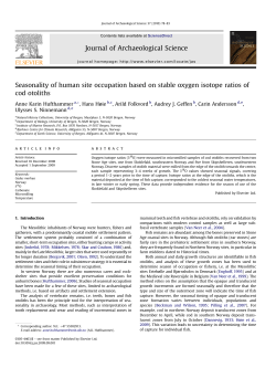 Seasonality of human site occupation based on stable oxygen