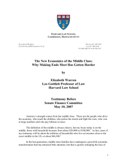 The New Economics of the Middle Class: Why